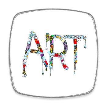 Graffiti style Splash hip hop couleurs peintre couleur - Magnet carré - blanc - Devant