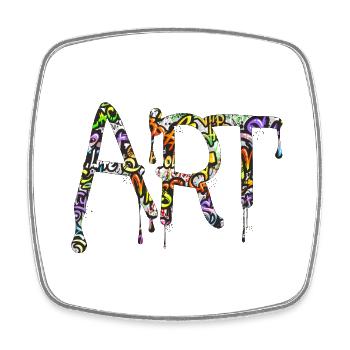 Graffiti style Splash hip hop couleurs peintre couleur - Magnet carré - blanc - Devant
