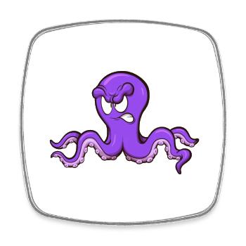 Wütender Oktopus - Viereckiger Kühlschrankmagnet - Weiß - Vorne