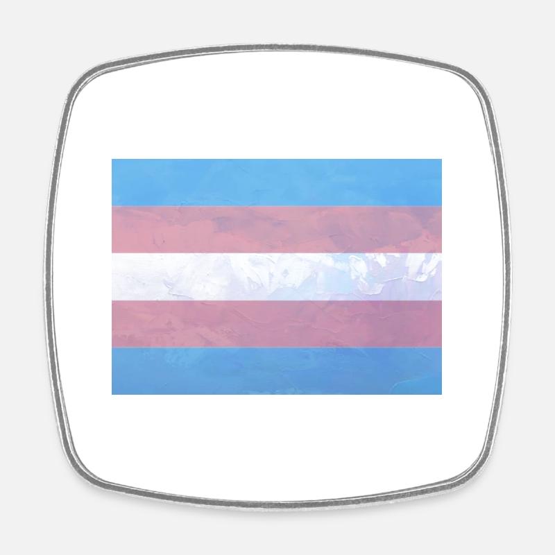 Trans Pride Flag - Square fridge magnet - white