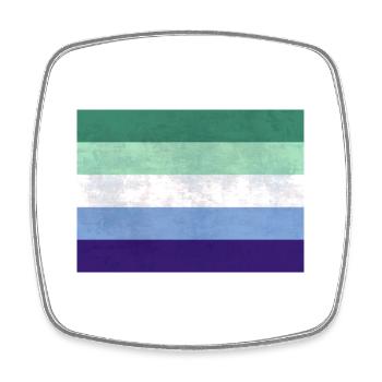 Drapeau de la Gay Pride - Magnet carré - blanc - Devant