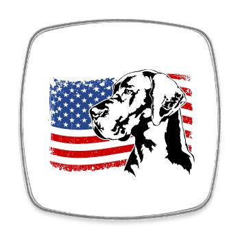 Great Dane America Flag Dogs Wilsigns - Square fridge magnet - white - Front