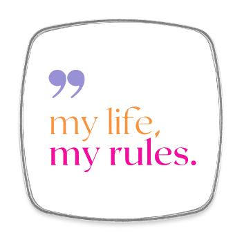 Rules - Viereckiger Kühlschrankmagnet - Weiß - Vorne