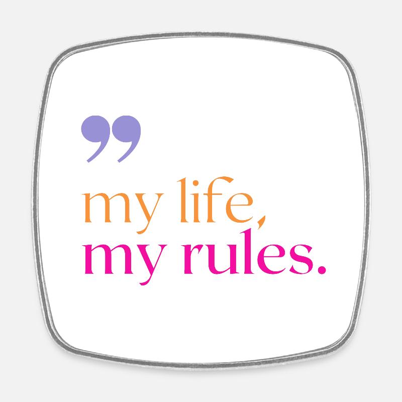 Rules - Viereckiger Kühlschrankmagnet - Weiß