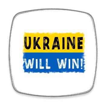 Ukraine will win - Viereckiger Kühlschrankmagnet - Weiß - Vorne