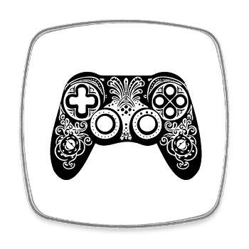 Manette de jeu de jeux vidéo - Magnet carré - blanc - Devant