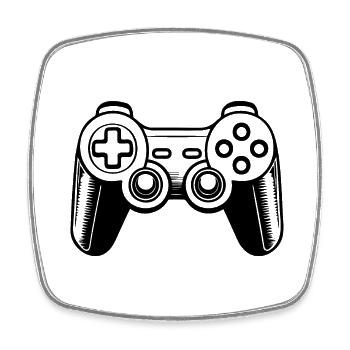 Manette de jeu de jeux vidéo - Magnet carré - blanc - Devant