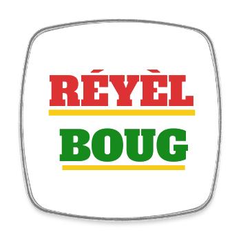 Réyèl Boug - Magnet carré - blanc - Devant