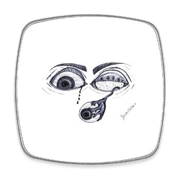 Eyecatcher - Viereckiger Kühlschrankmagnet - Weiß - Vorne