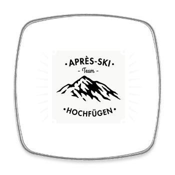 Après-Ski Hochfügen - Magnet carré - blanc - Devant