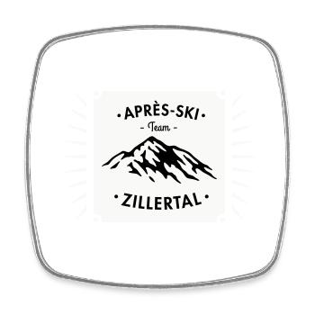 Après-Ski Zillertal - Viereckiger Kühlschrankmagnet - Weiß - Vorne