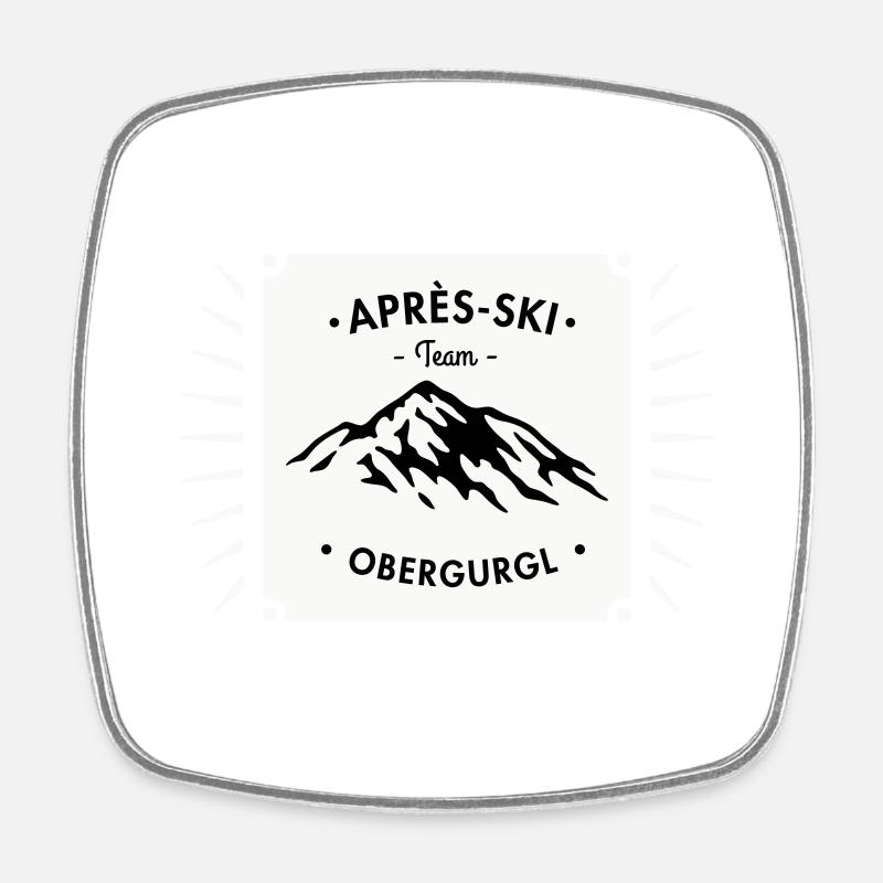 Après-Ski Obergurgl - Viereckiger Kühlschrankmagnet - Weiß