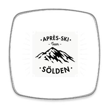 Après-Ski Sölden - Square fridge magnet - white - Front