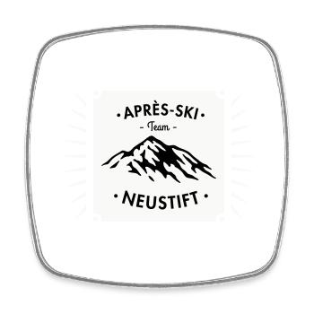Après-Ski Neustift - Square fridge magnet - white - Front