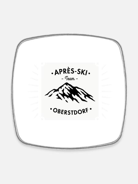 Après-Ski Oberstdorf - Square fridge magnet - white