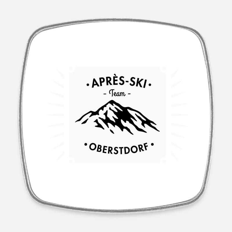 Après-Ski Oberstdorf - Square fridge magnet - white