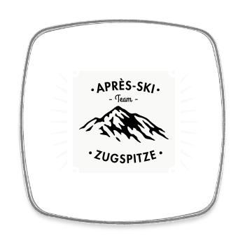 Après-Ski Zugspitze - Square fridge magnet - white - Front