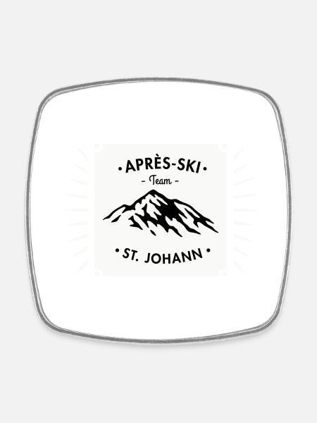 Après-Ski St. Johann - Square fridge magnet - white