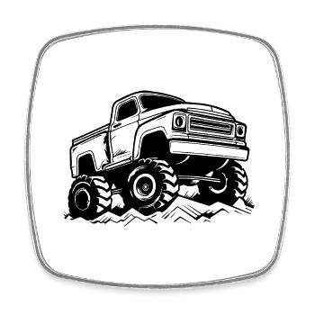Monster Truck Monster Truck Lover Fan - Square fridge magnet - white - Front