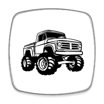 Monster Truck Monster Truck Lover Fan - Square fridge magnet - white - Front