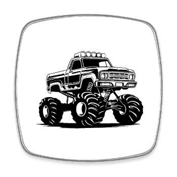 Monster Truck Monster Truck Lover Fan - Square fridge magnet - white - Front