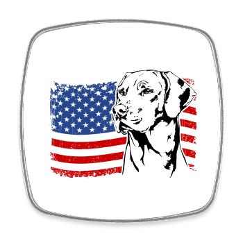 Rhodesian Ridgeback America Flag Dogs Wilsigns - Square fridge magnet - white - Front