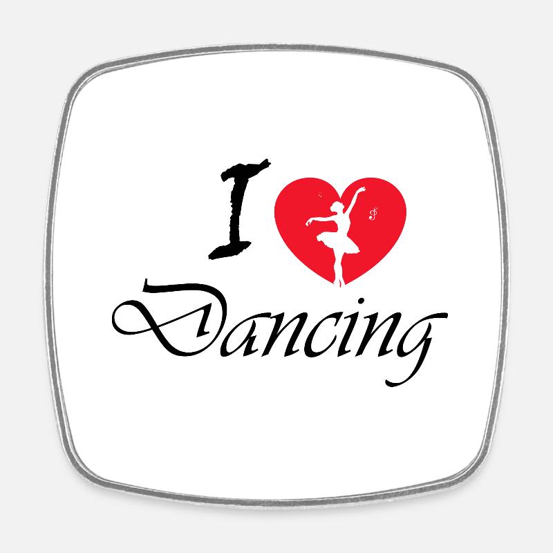 Dancing Dance Music - Square fridge magnet - white