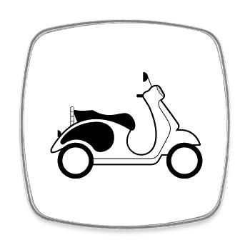 Moped - Square fridge magnet - white - Front