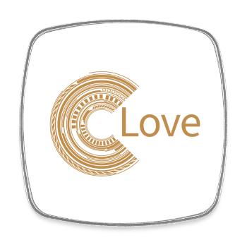 For Love - Square fridge magnet - white - Front