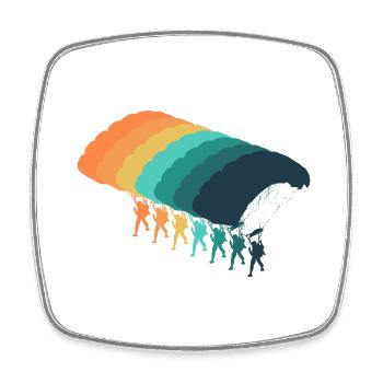 Vintage parachute - Square fridge magnet - white - Front