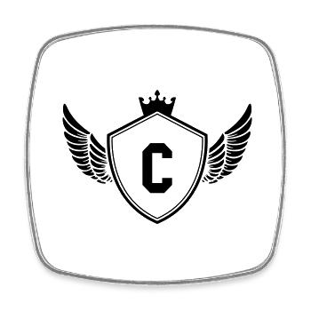 wappen C - Viereckiger Kühlschrankmagnet - Weiß - Vorne