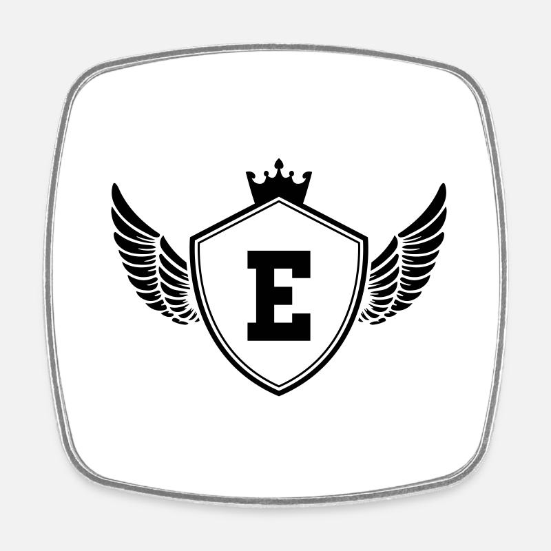 wappen E - Viereckiger Kühlschrankmagnet - Weiß
