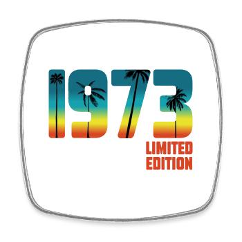 Jahrgang 1973 Limited Edition Sommer Palmen Fun - Viereckiger Kühlschrankmagnet - Weiß - Vorne