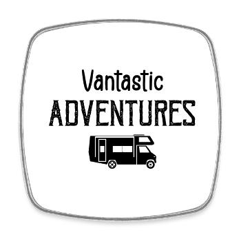 Vantastische Abenteuer! Van-Reisen und Abenteuer - Viereckiger Kühlschrankmagnet - Weiß - Vorne