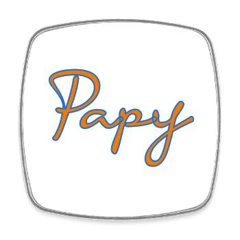 PAPY. FÊTE DES PÈRES. BONNE FÊTE PAPY. JE T'AIME. - Magnet carré - blanc - Devant