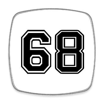 68 - Viereckiger Kühlschrankmagnet - Weiß - Vorne