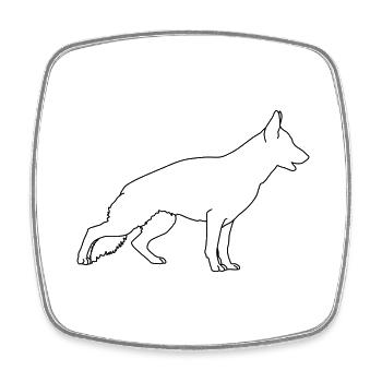 deutscher schäferhund lineart 1 - Viereckiger Kühlschrankmagnet - Weiß - Vorne