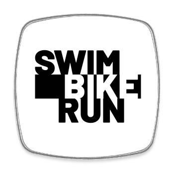 SWIM BIKE RUN - Viereckiger Kühlschrankmagnet - Weiß - Vorne