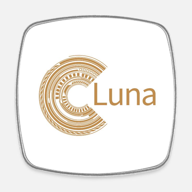 For Luna - Square fridge magnet - white