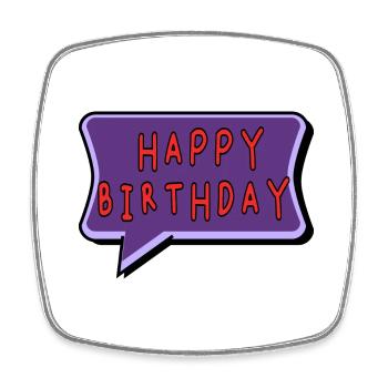 GEBURTSTAG. ALLES GUTE ZUM GEBURTSTAG. ALLES GUTE ZUM GEBURTSTAG. - Viereckiger Kühlschrankmagnet - Weiß - Vorne