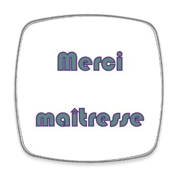 MERCI. MAÎTRESSE. MAÎTRE. MERCI MAÎTRESSE. MAITRE - Magnet carré - blanc - Devant