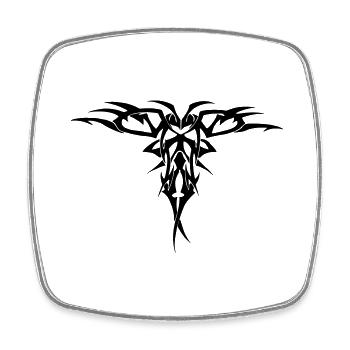 OWL Tattoo Art Tribal Style - Square fridge magnet - white - Front