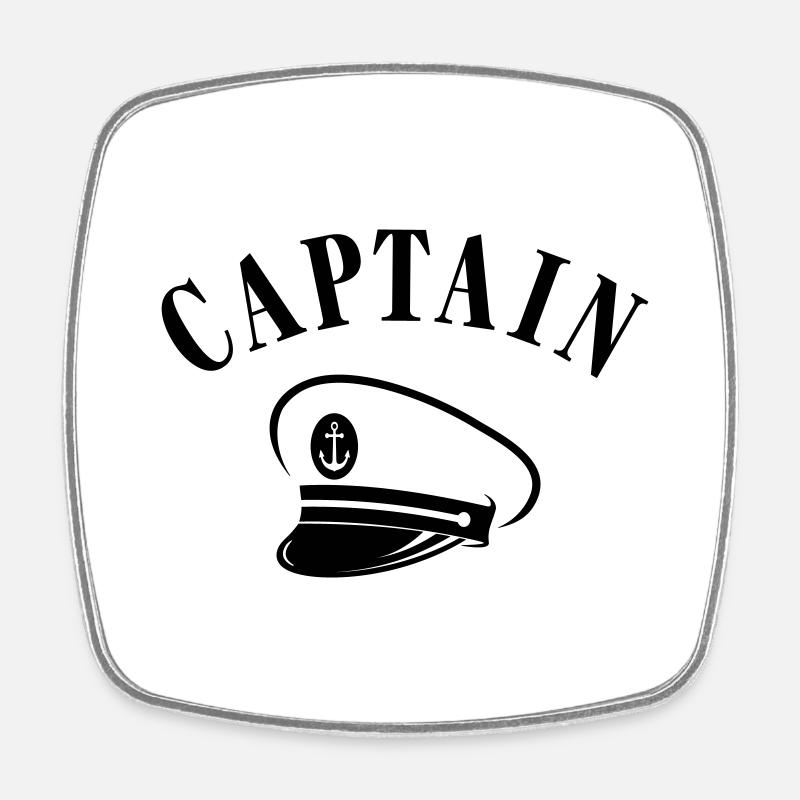 CASQUETTE DE CAPITAINE - Magnet carré - blanc