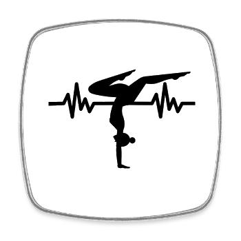 Heartbeat Gymnastique - Méditation Gymnastique Yoga - Magnet carré - blanc - Devant