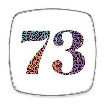 73. Geburtstag Leopard - Viereckiger Kühlschrankmagnet - Weiß - Vorne