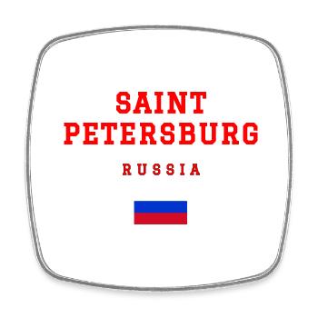 Saint Petersburg Russland - Viereckiger Kühlschrankmagnet - Weiß - Vorne