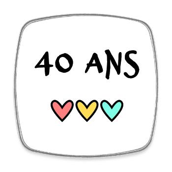 40. 40 YEARS. 40th ANNIVERSARY. BIRTHDAY 40 YEARS. - Square fridge magnet - white - Front