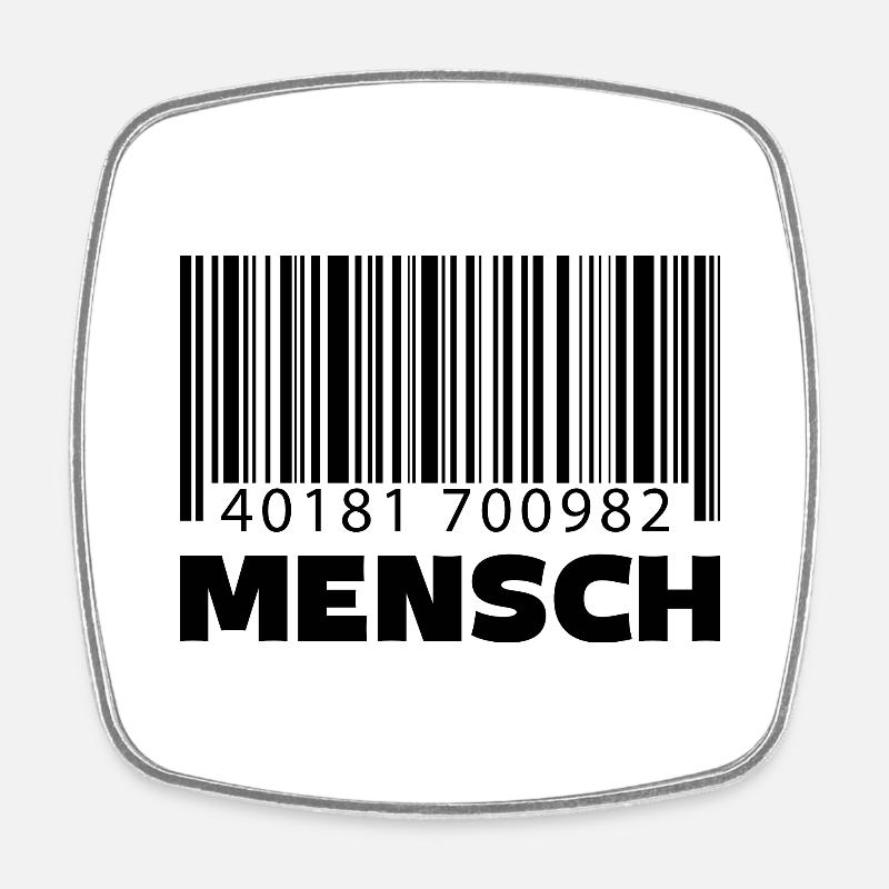 Barcode Mensch - Viereckiger Kühlschrankmagnet - Weiß