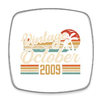 October 2009 Birthday Gift - 2009 - Square fridge magnet - white - Front