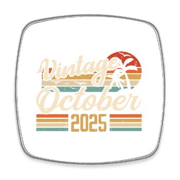 Oktober 2025 Geburtstagsgeschenk - 2025 - Viereckiger Kühlschrankmagnet - Weiß - Vorne